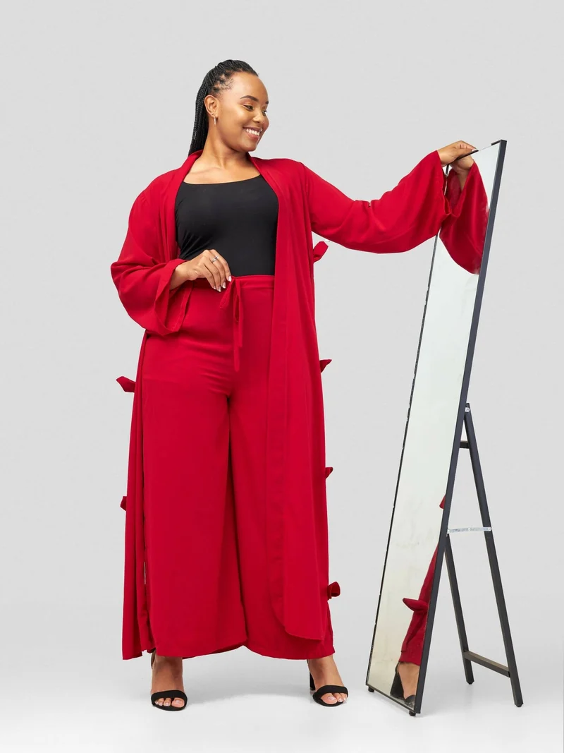 HOT Original Two Piece (Pants & Kimono) - Red