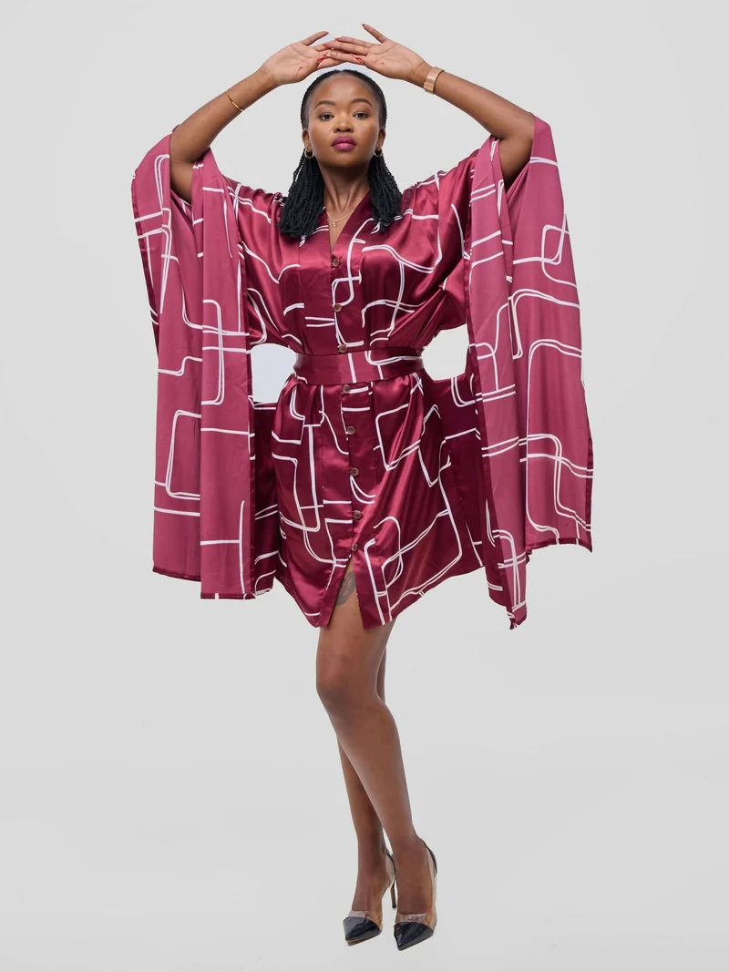 Lokali Kaftan Dress - Maroon