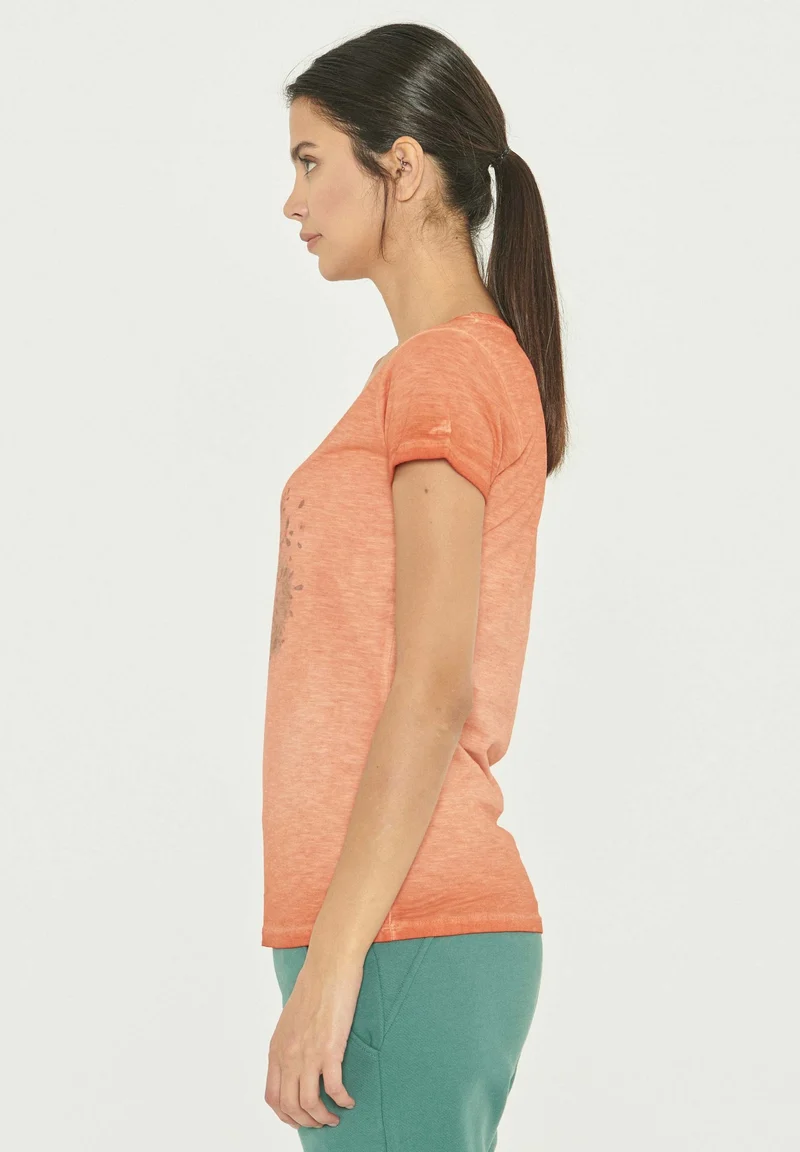 Garment Dyed T-Shirt aus Bio-Baumwolle mit Igel-Print