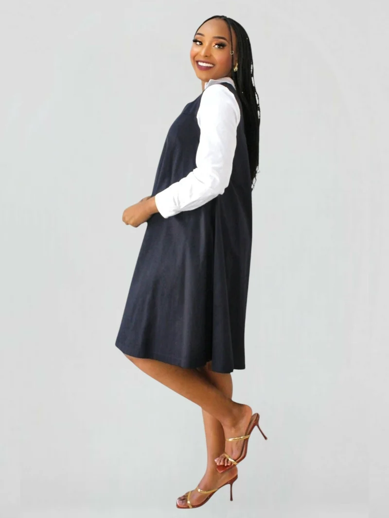 The Fashion Frenzy Zuri Shift Dress - Navy Blue