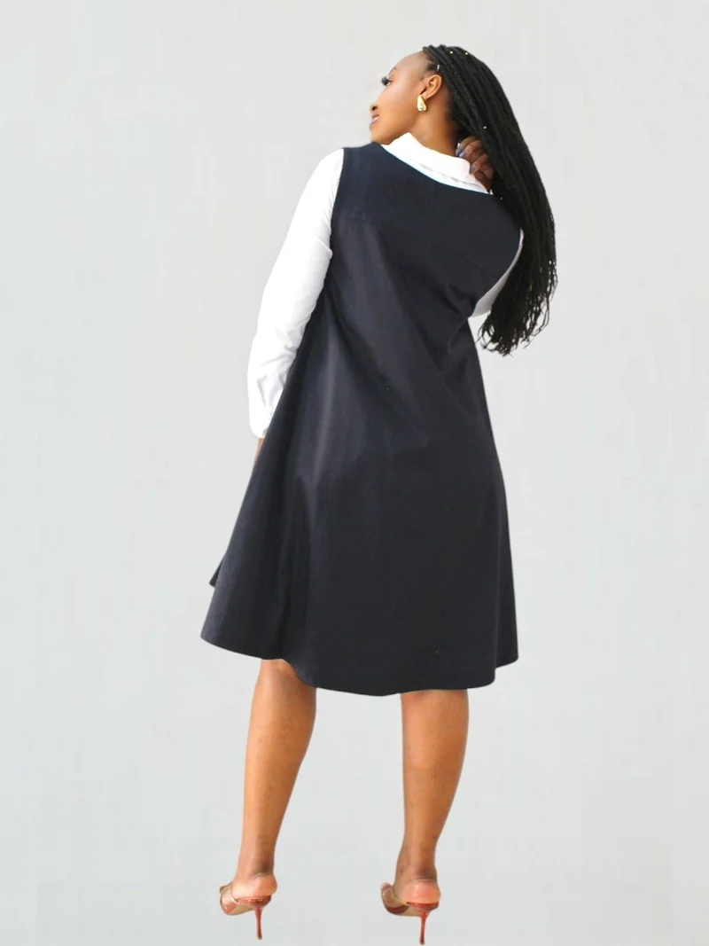 The Fashion Frenzy Zuri Shift Dress - Navy Blue