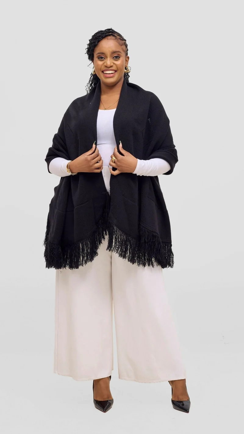 Anel's Diamond Poncho - Black