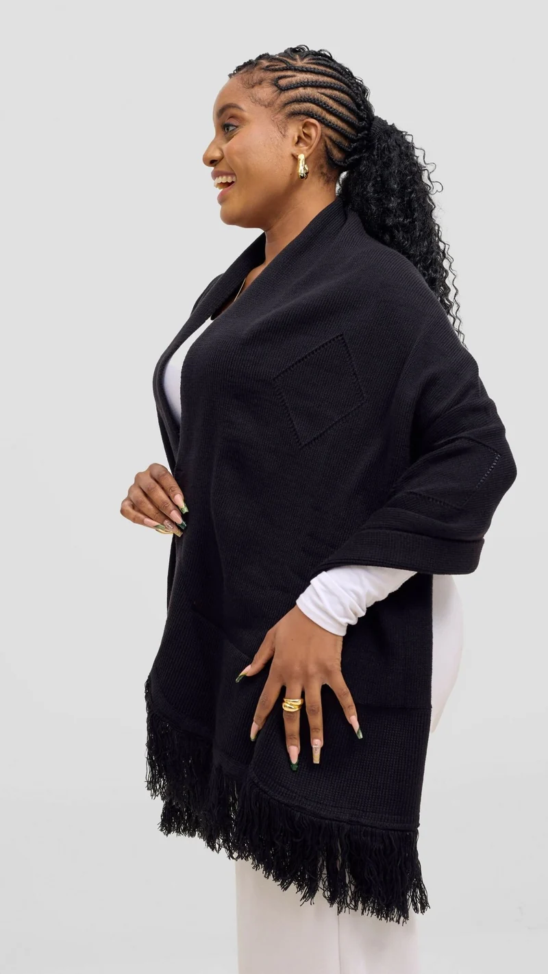 Anel's Diamond Poncho - Black