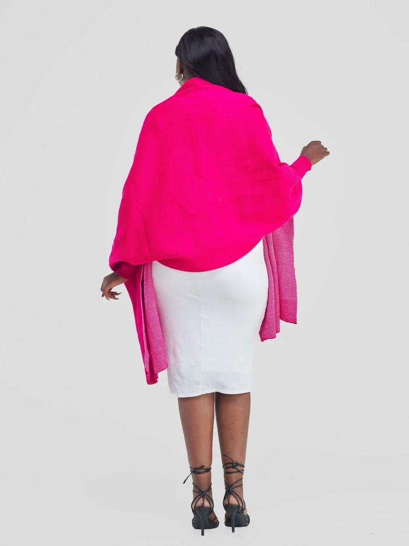 Anel's Knitwear Sassy Shawl Poncho - Hot Pink