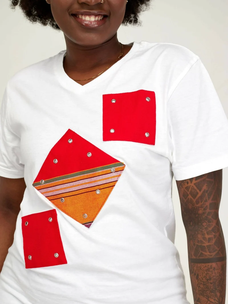 Vazi Afriq Cotton Jersey / Kikoy T-Shirt Dress - White