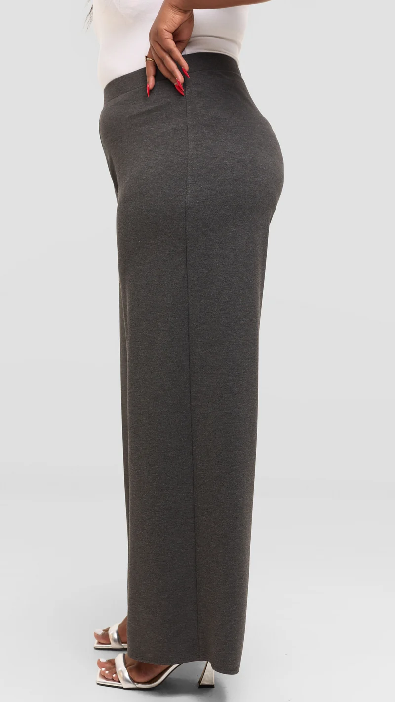 Vivo Wide Leg Pants in Ponte - Denim Black
