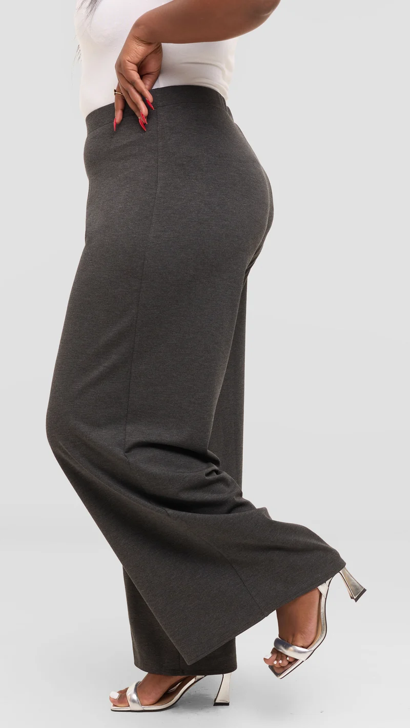 Vivo Wide Leg Pants in Ponte - Denim Black