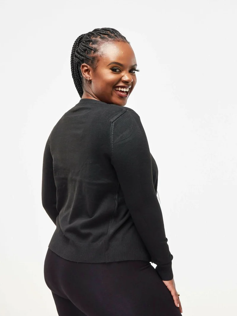 One Button Cardigan - Black