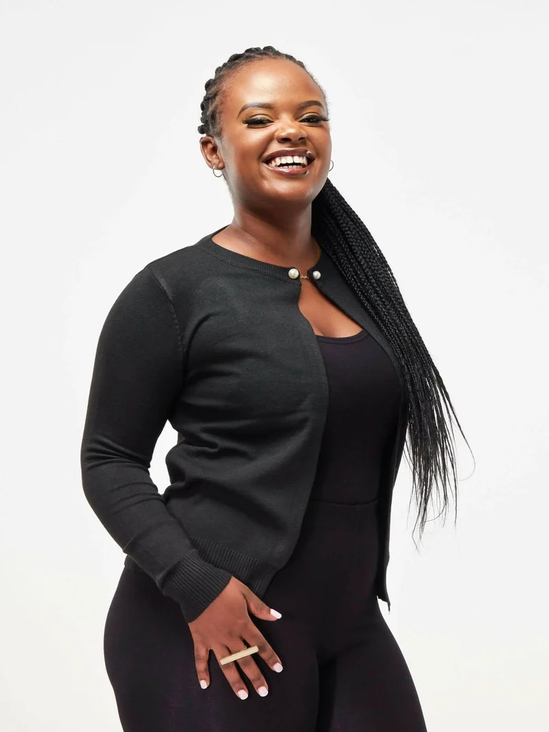One Button Cardigan - Black