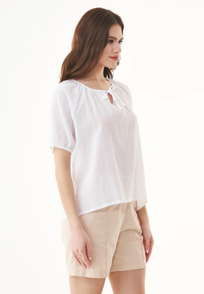 Bluse aus Bio-Baumwoll-Voile