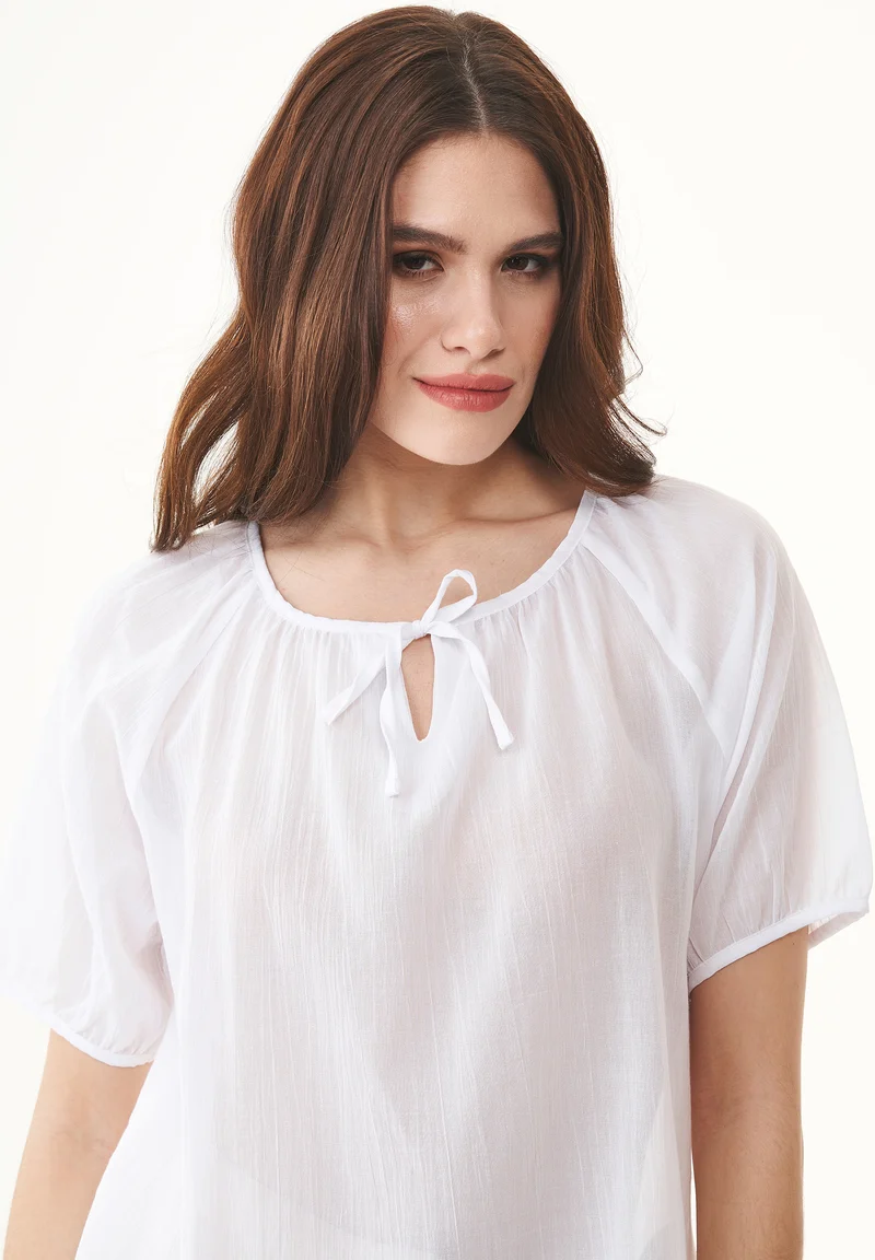 Bluse aus Bio-Baumwoll-Voile