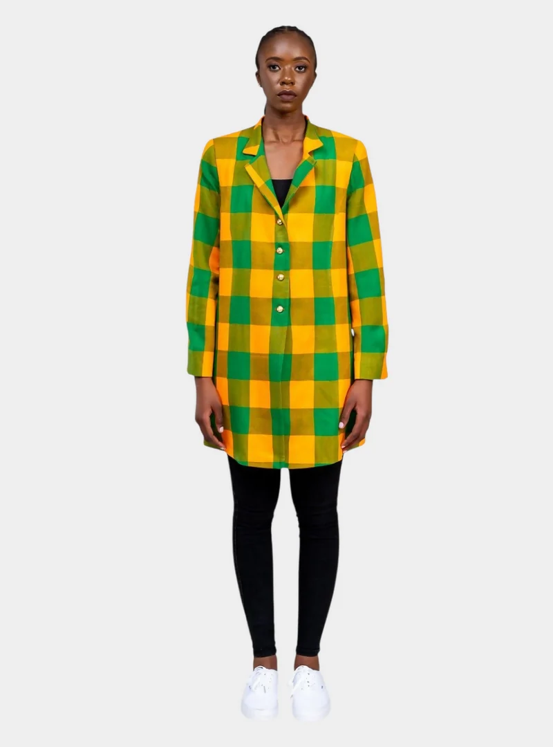 Rafiki Threads Trench Coat - Yellow / Green