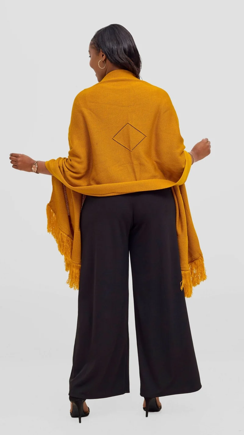 Anel's Diamond Poncho - Mustard