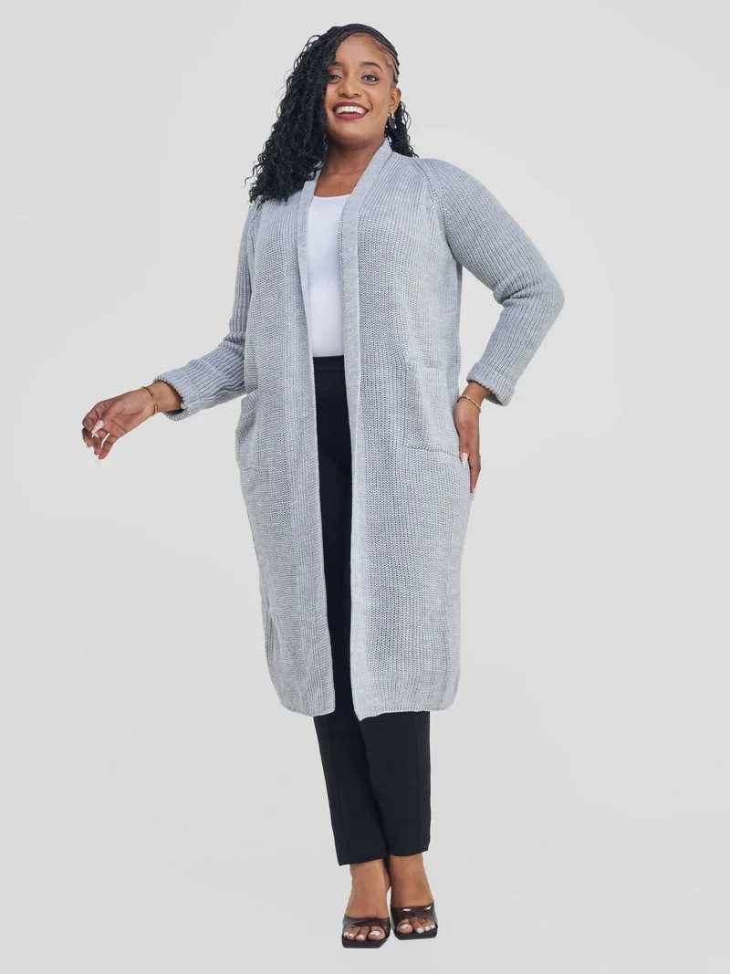 Anel’s Knitwear Midi Sweater - Light Grey