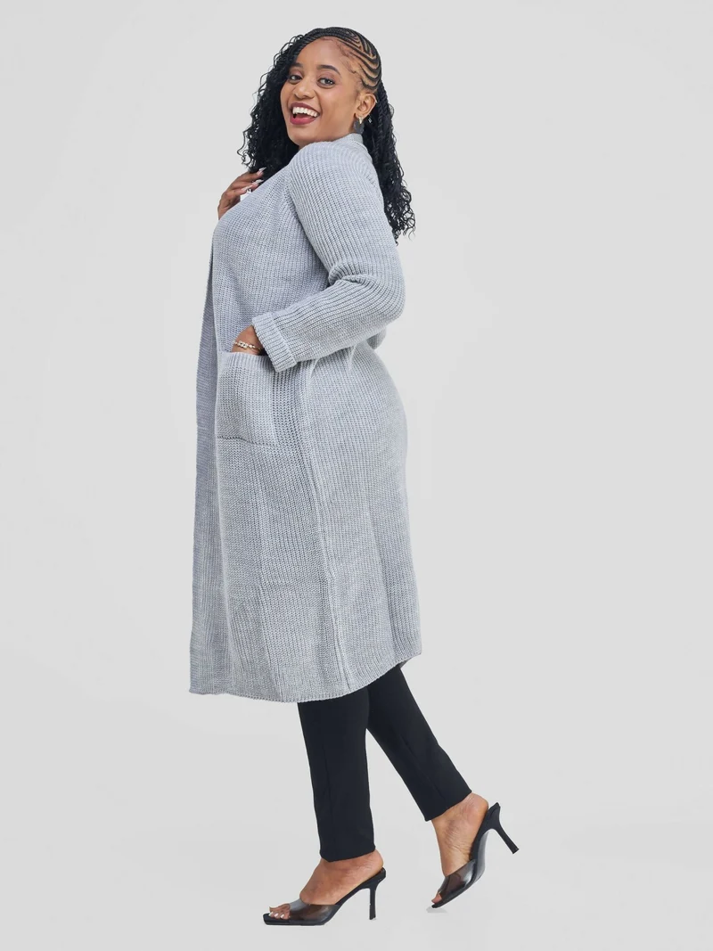 Anel’s Knitwear Midi Sweater - Light Grey