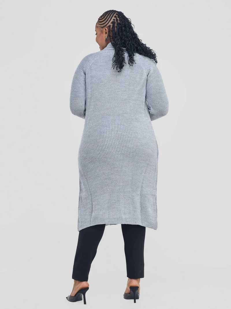 Anel’s Knitwear Midi Sweater - Light Grey