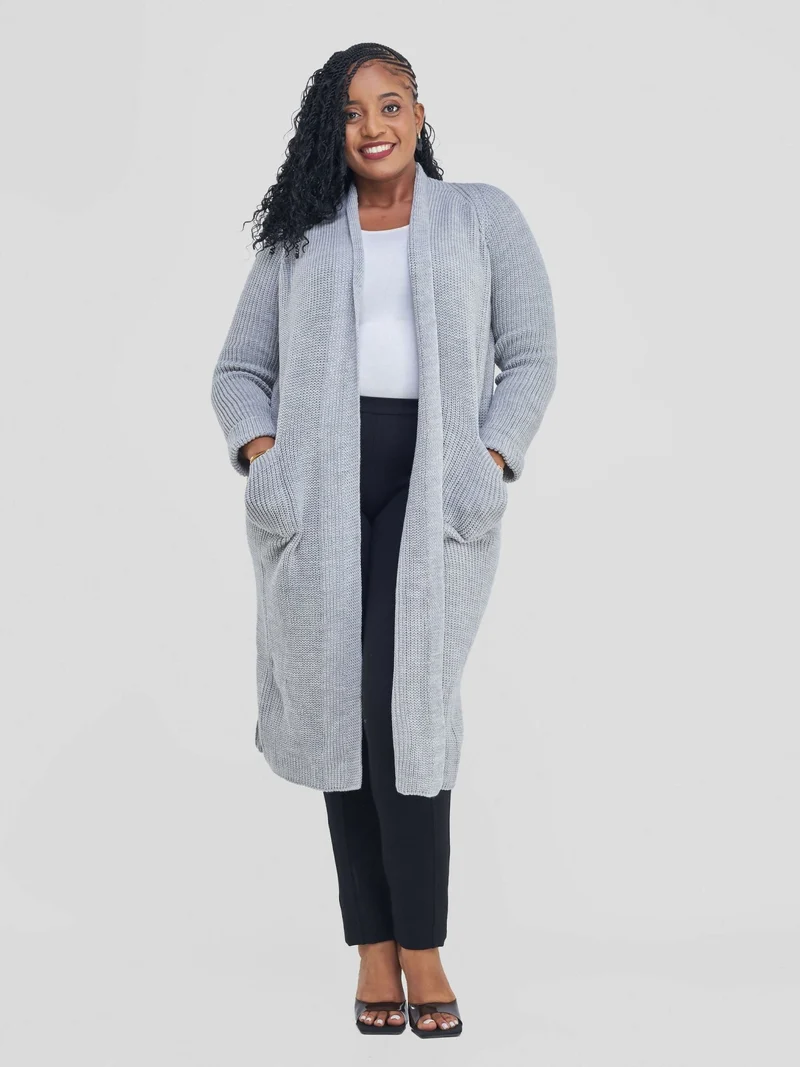 Anel’s Knitwear Midi Sweater - Light Grey