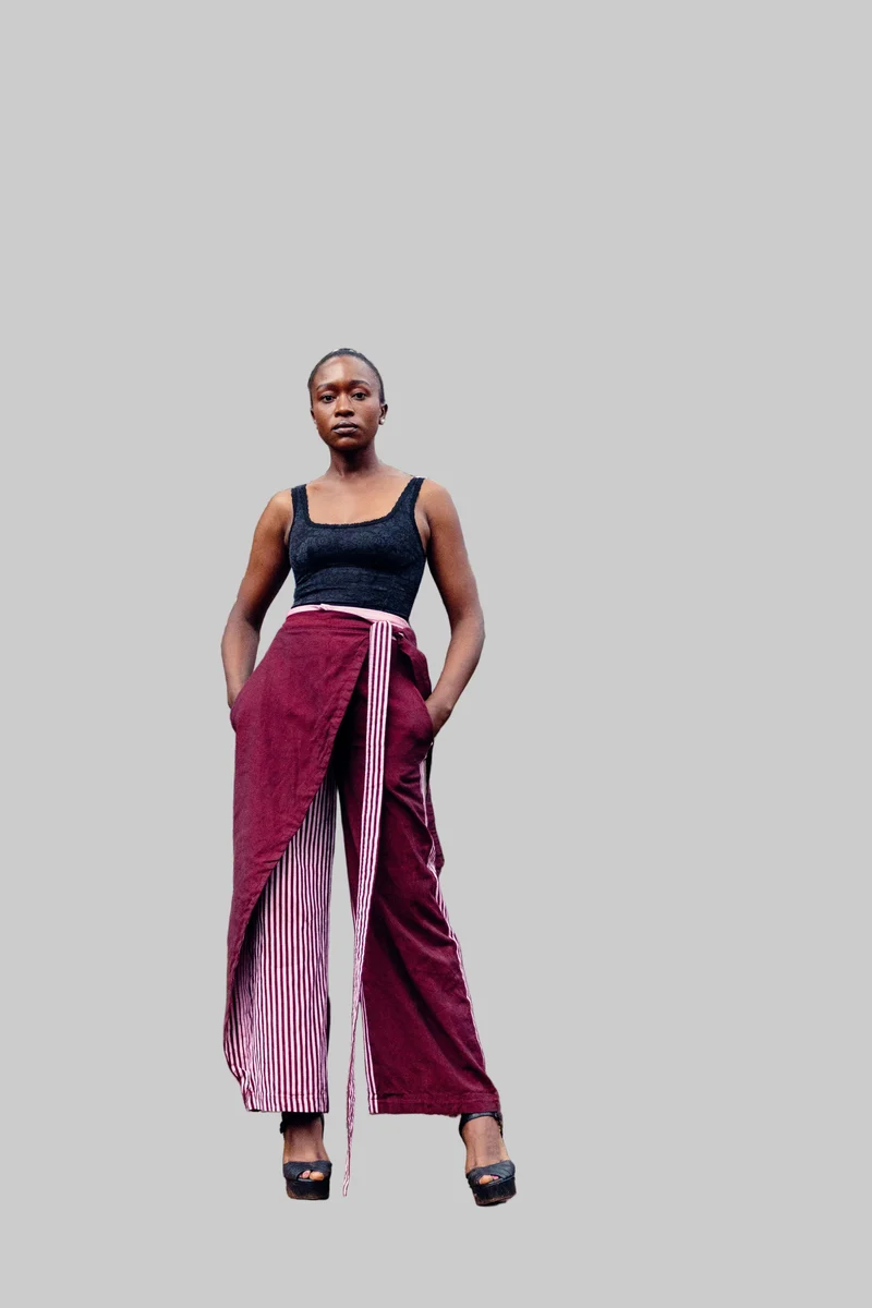 Liquid Lemn ALPHAJIRI Wrap Pants - Maroon