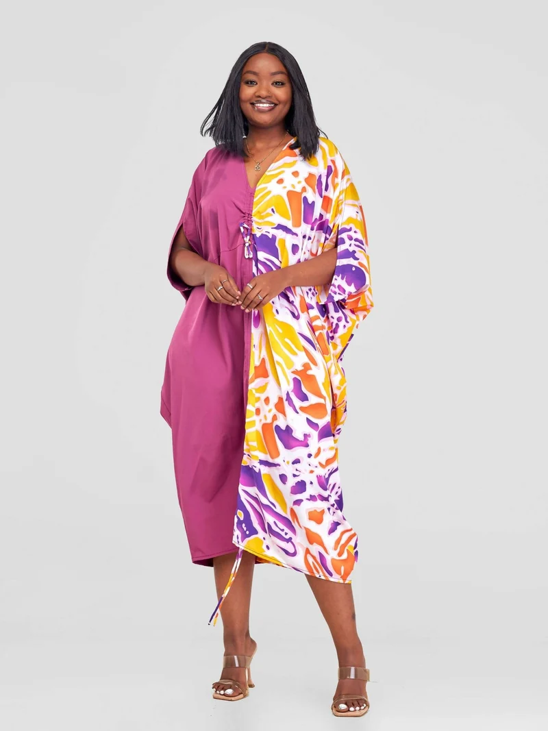 Fiesta Bubu Dress - Burgundy