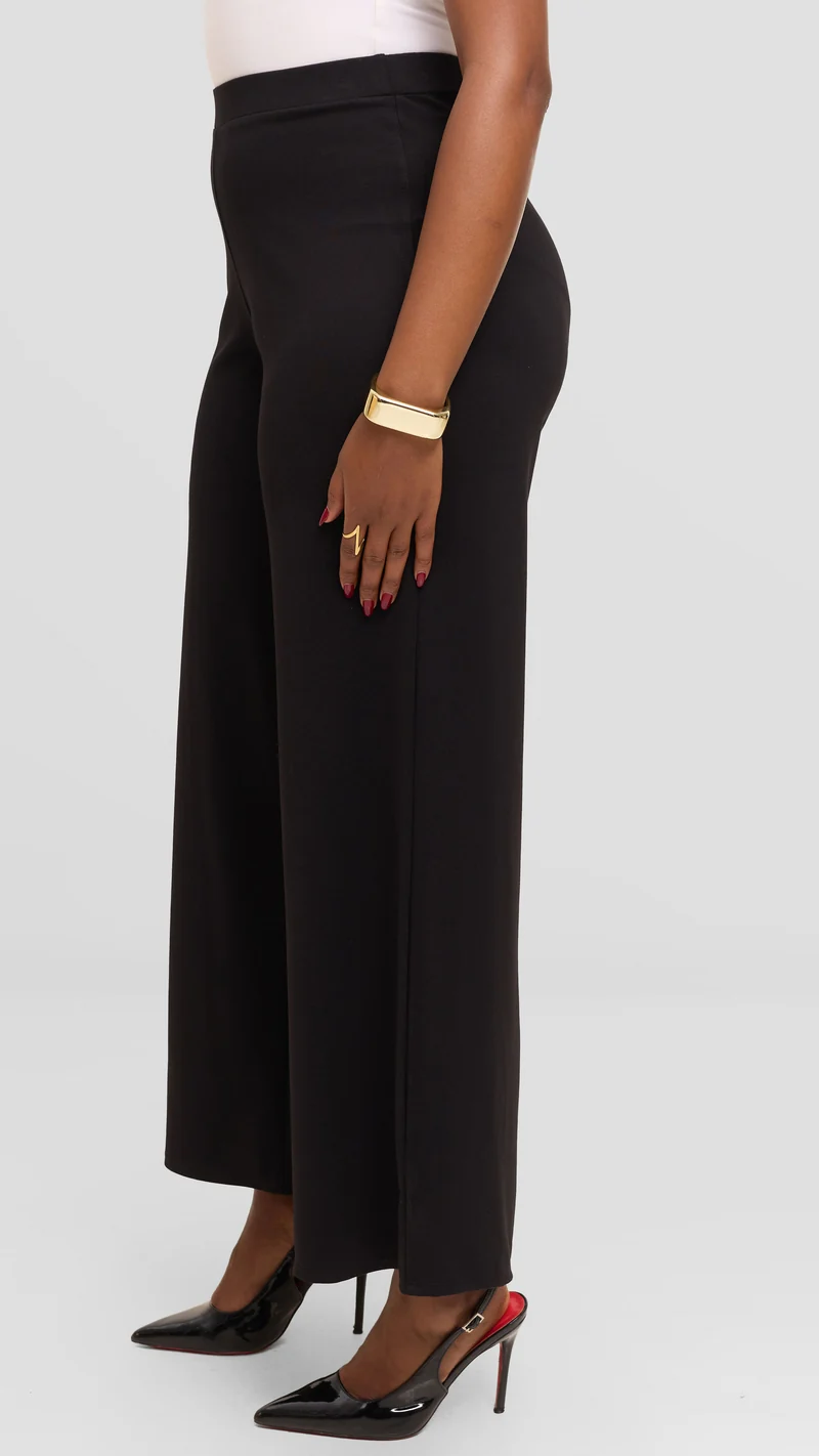Vivo Wide Leg Pants in Ponte - Black