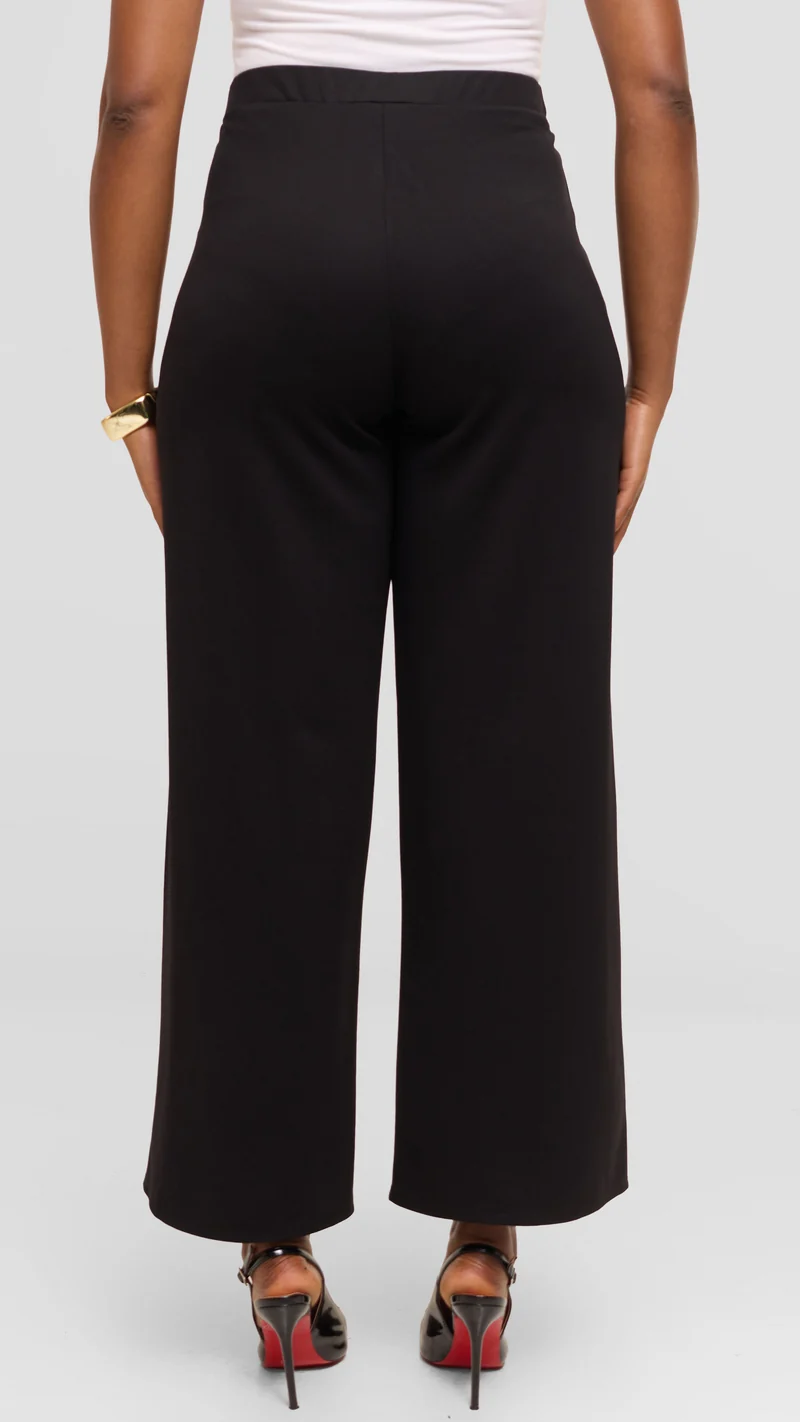 Vivo Wide Leg Pants in Ponte - Black