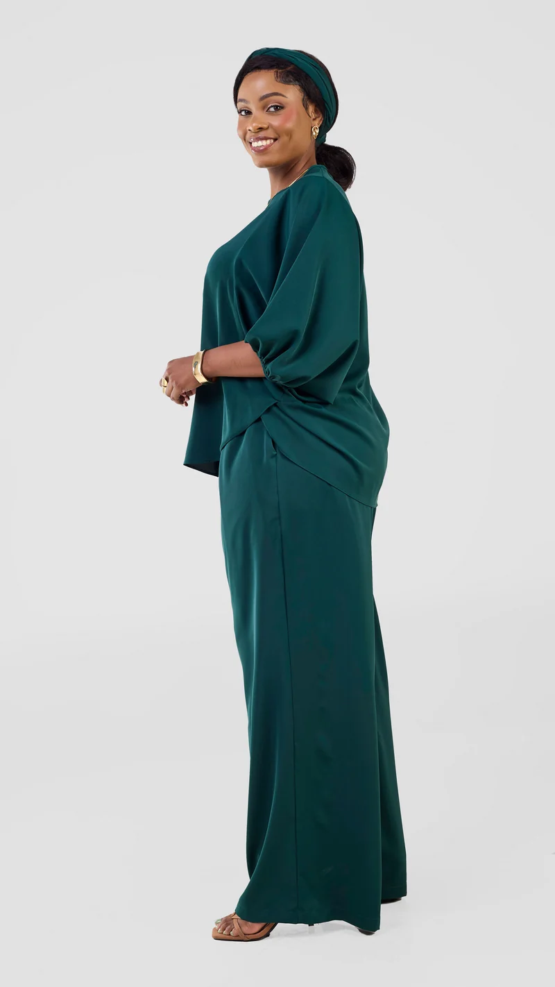 Vivo Seli Wide Leg Pants - Dark Green