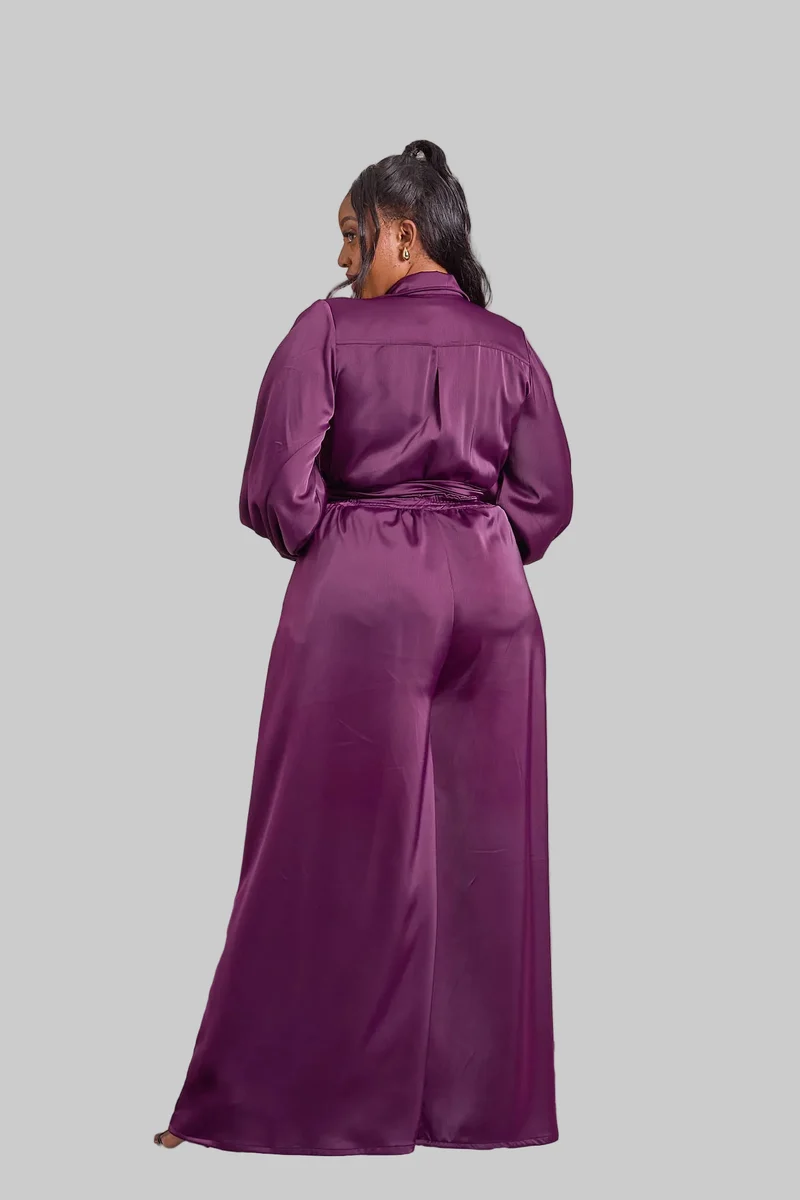 Noelle Wide Leg Jumpsuit - Purple