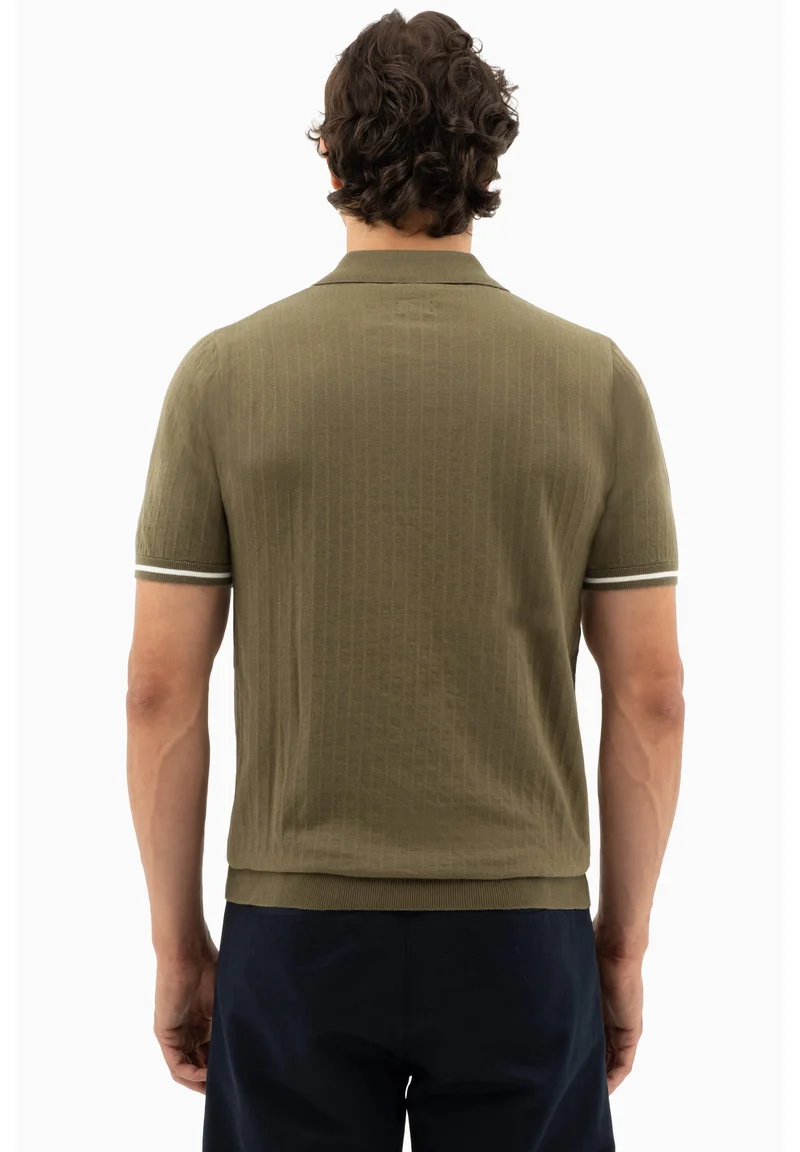 Strick-Poloshirt aus Bio-Baumwolle