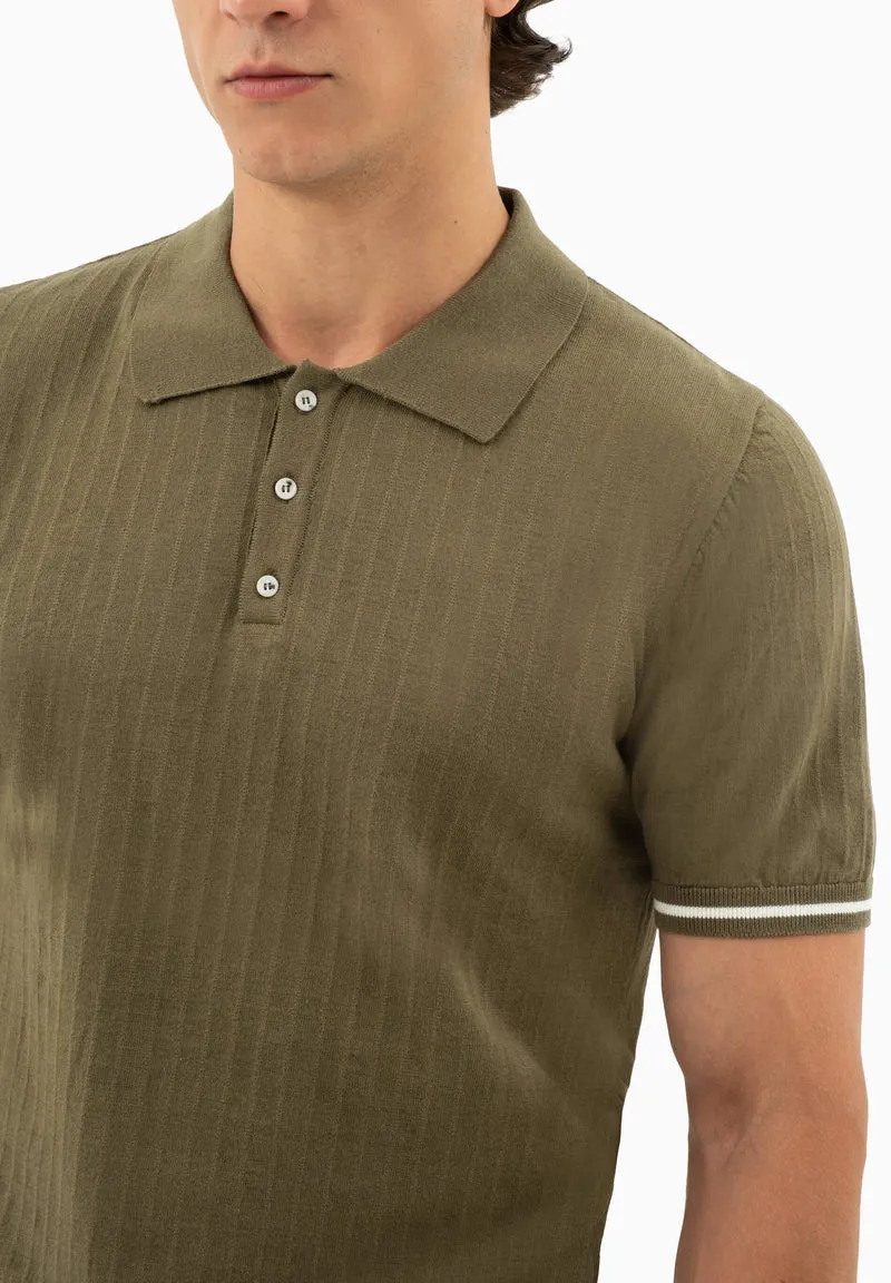 Strick-Poloshirt aus Bio-Baumwolle