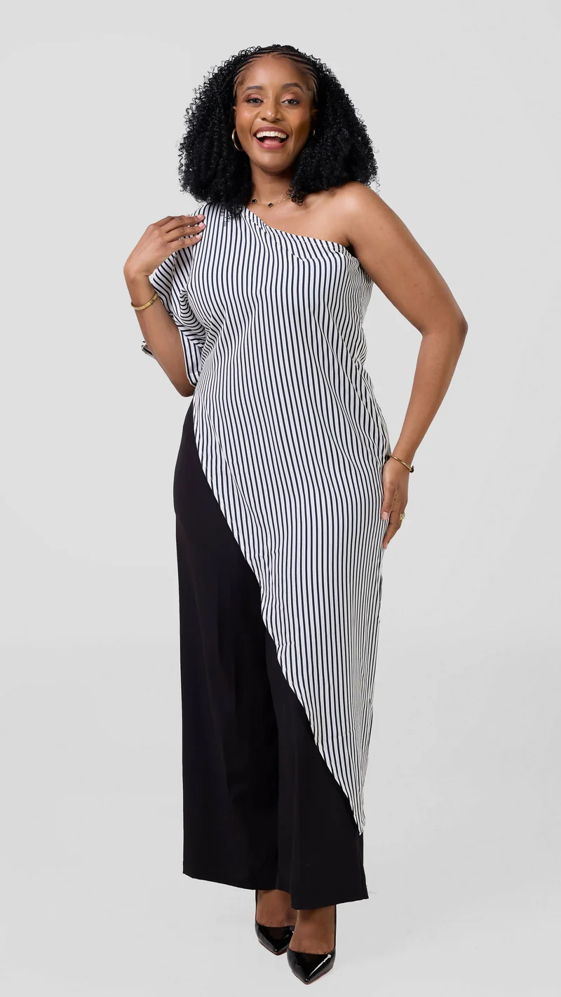 Pure Buxom One-Sided Longline Top - Blue