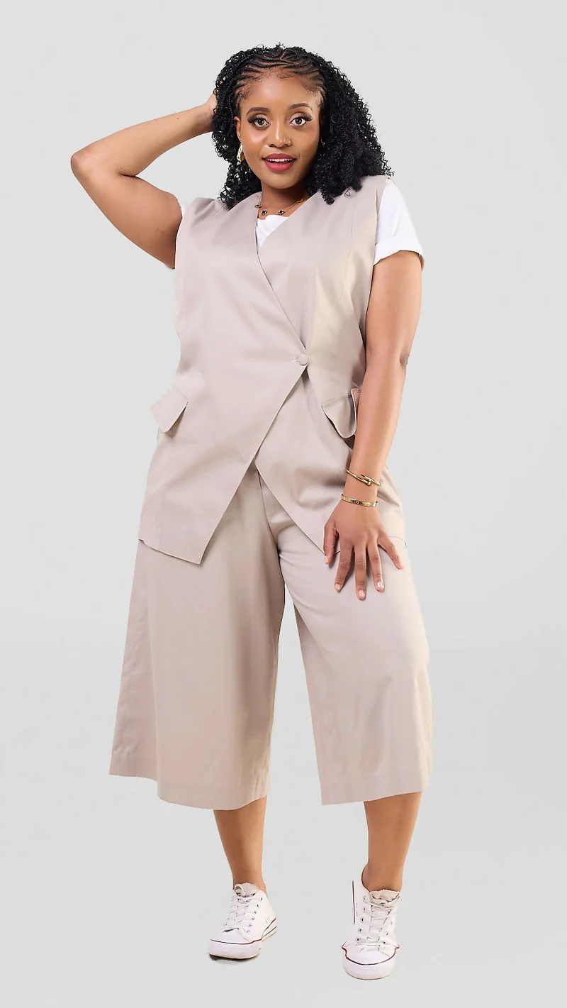 Pure Buxom Oversized Culotte Bottom - Mauve