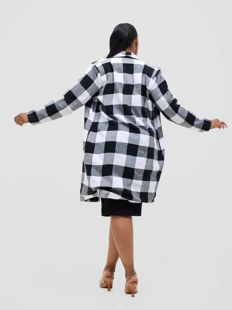 Rafiki Threads Trendy Gown Jacket - Black / White