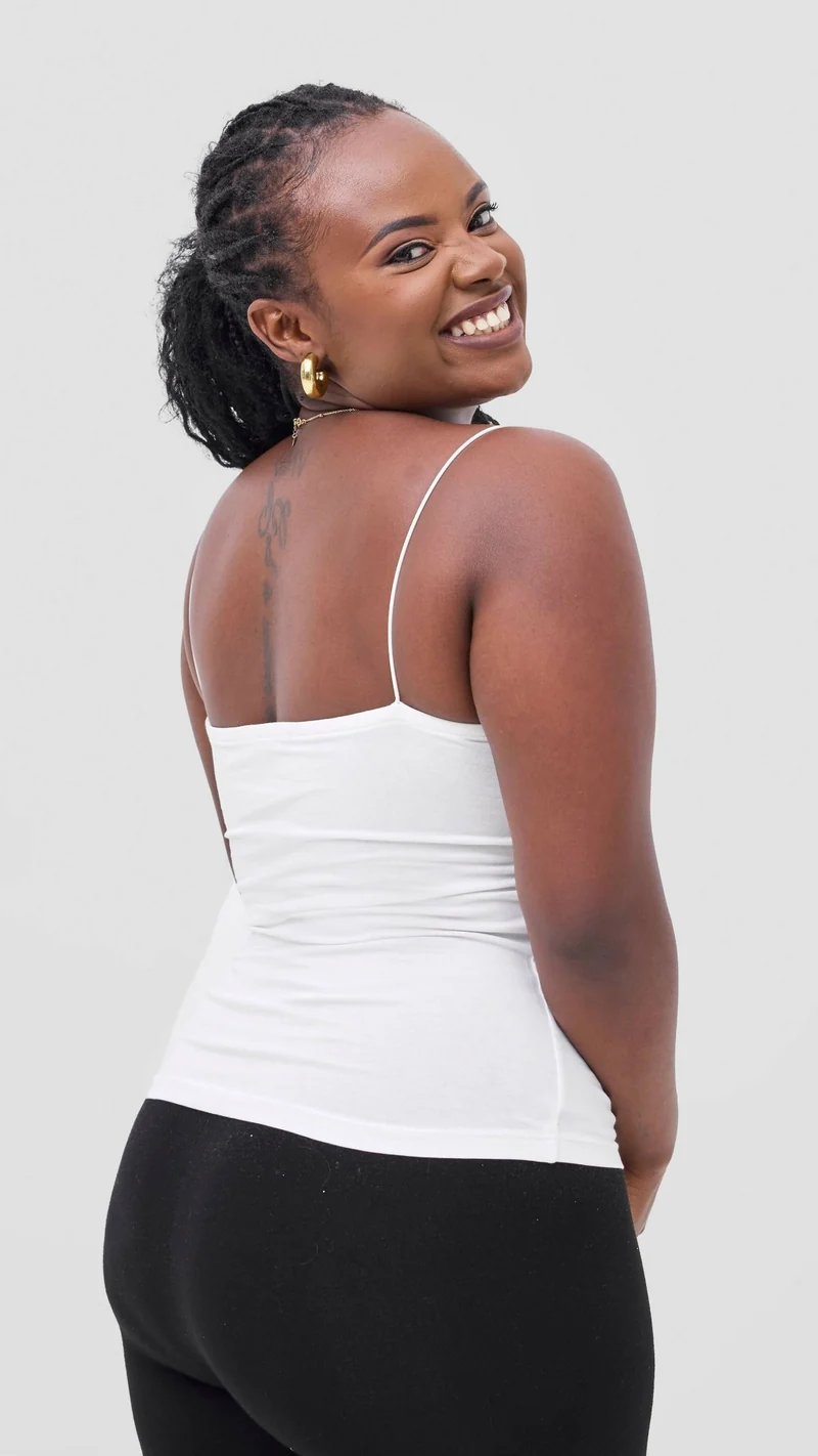 The Fashion Frenzy Spaghetti Tank Top - White