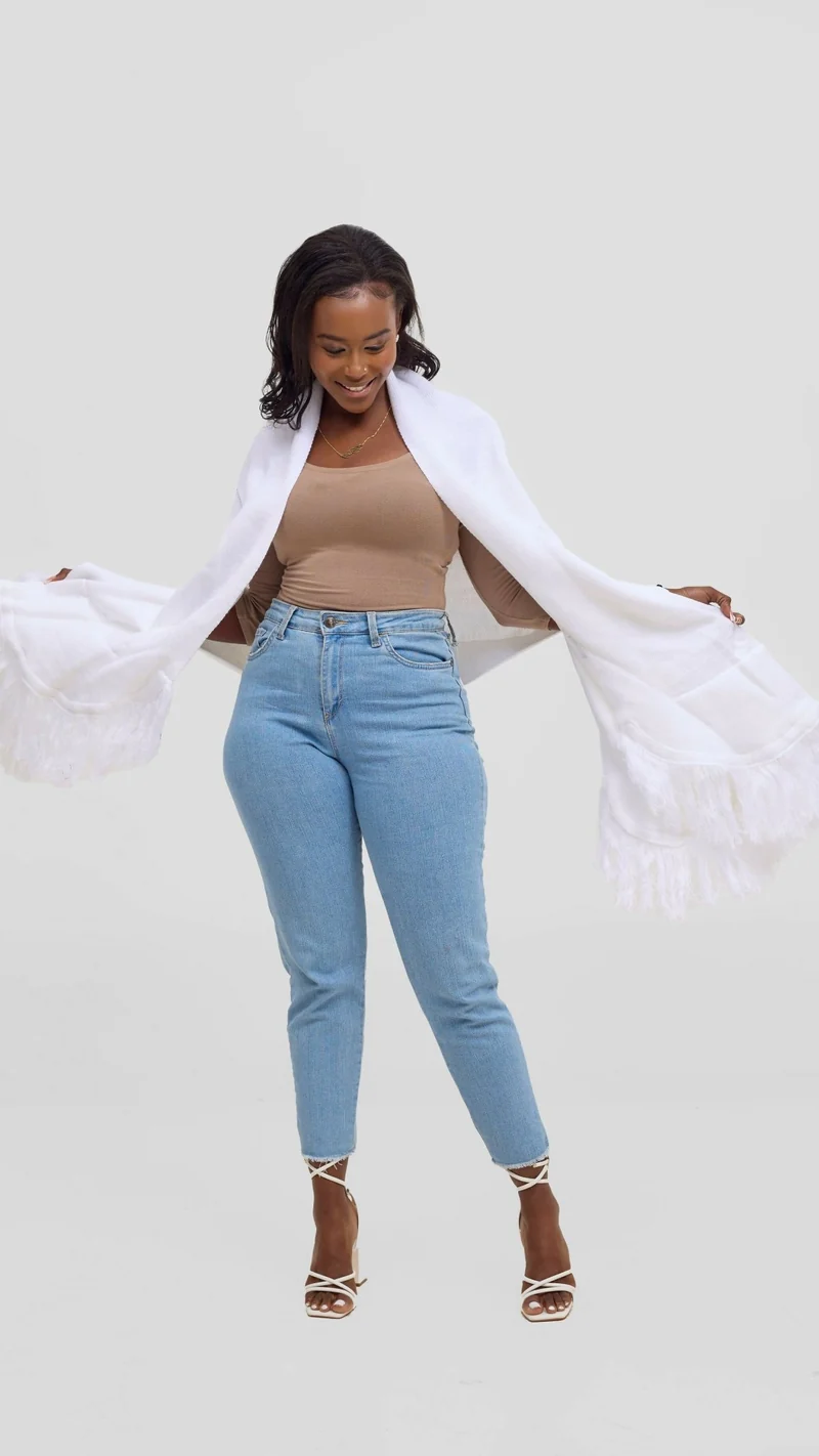 Anel's Diamond Poncho - White