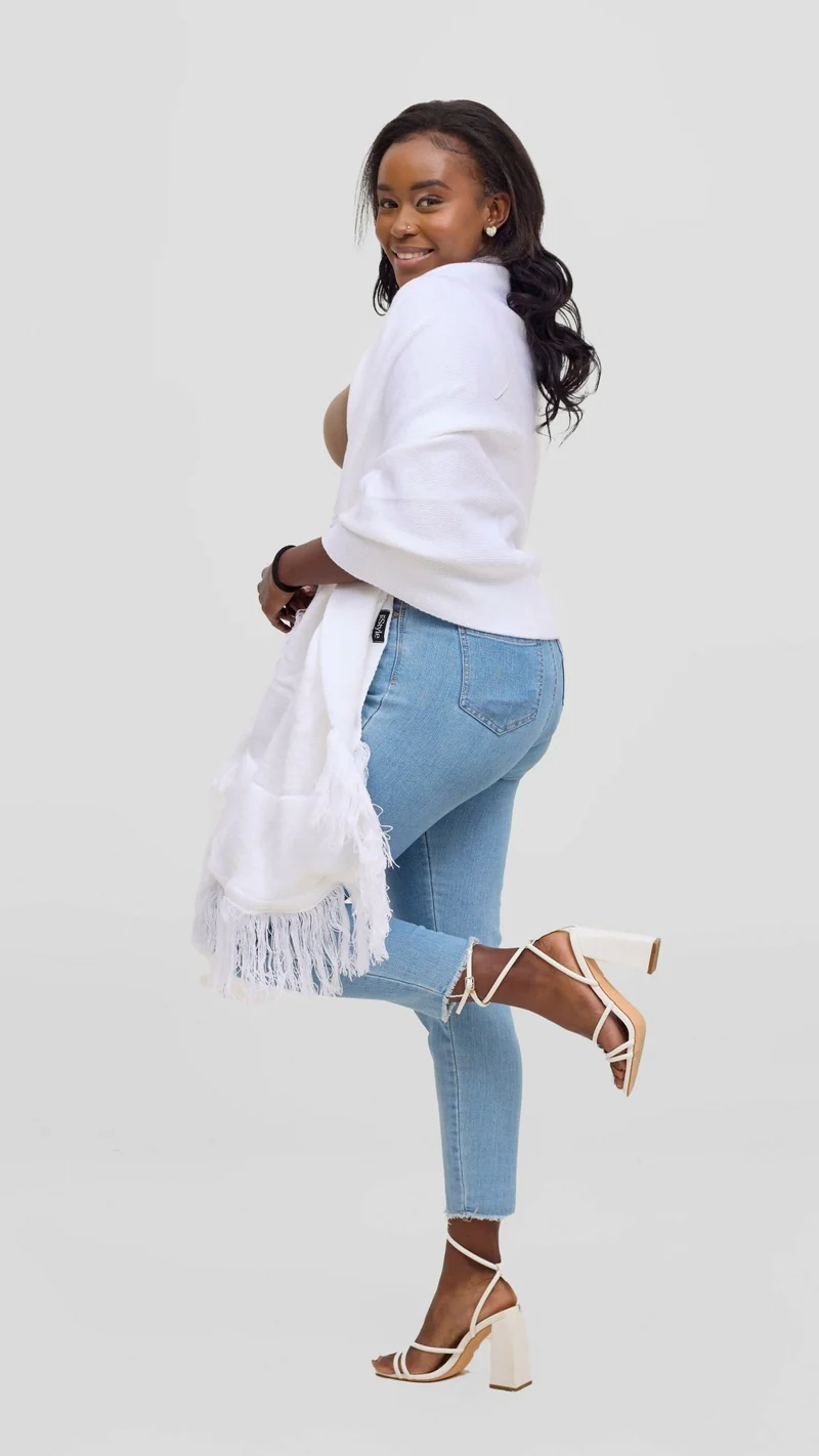 Anel's Diamond Poncho - White
