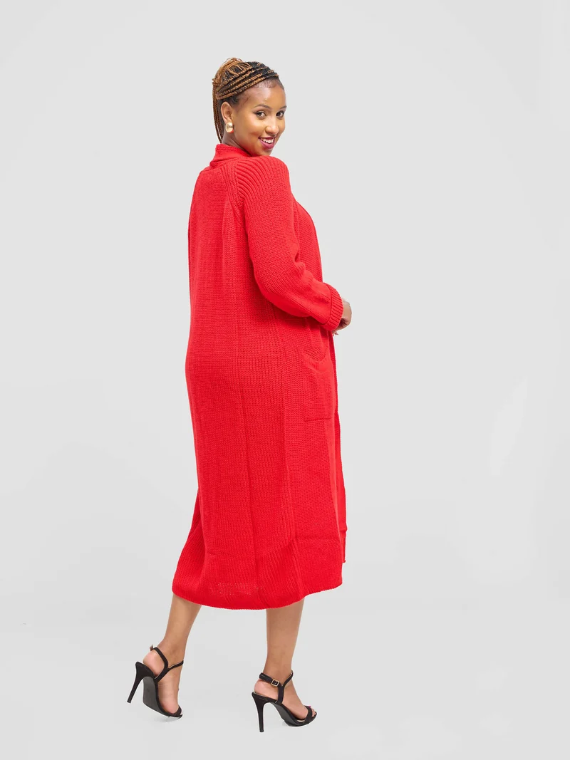 Anel’s Knitwear Midi Sweater - Red