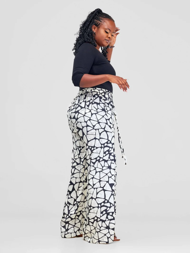 Silk Trousers - Black / White
