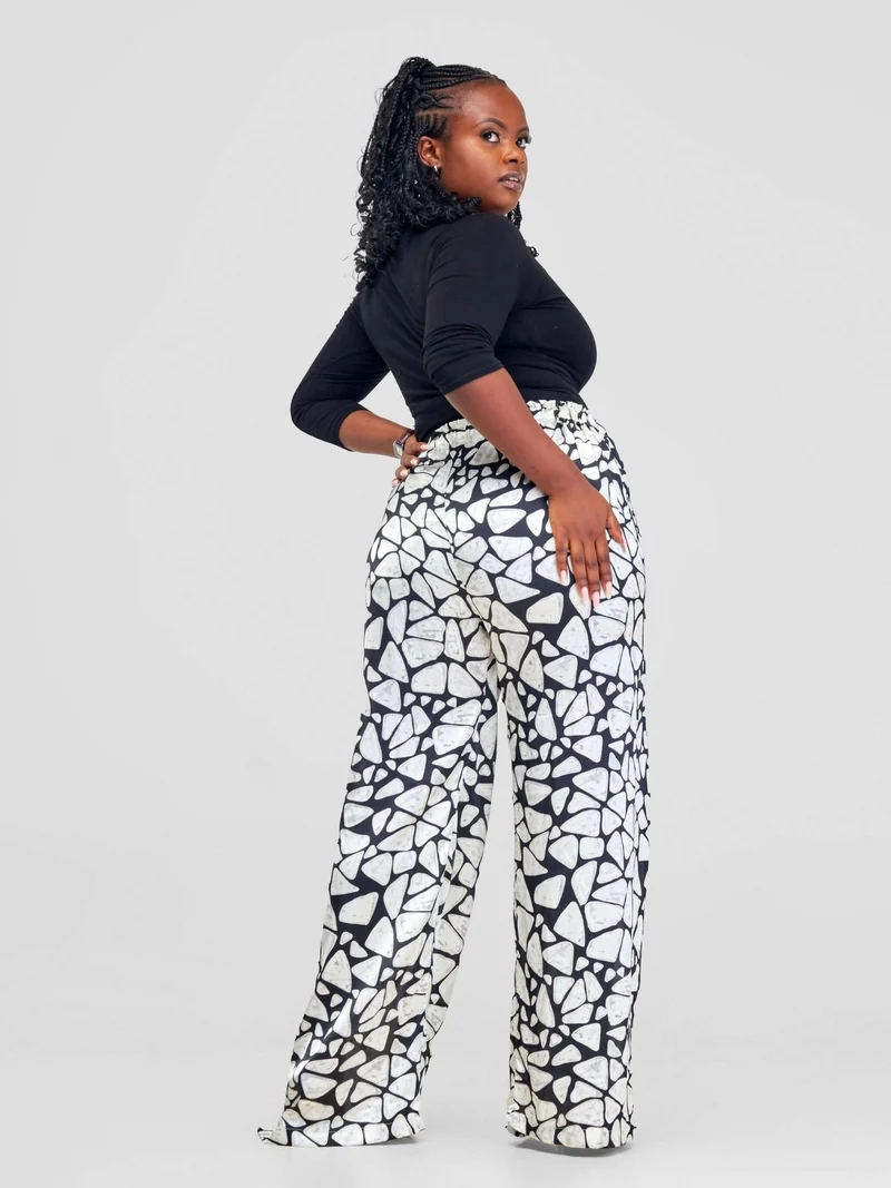 Silk Trousers - Black / White
