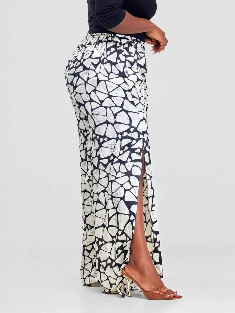 Silk Trousers - Black / White
