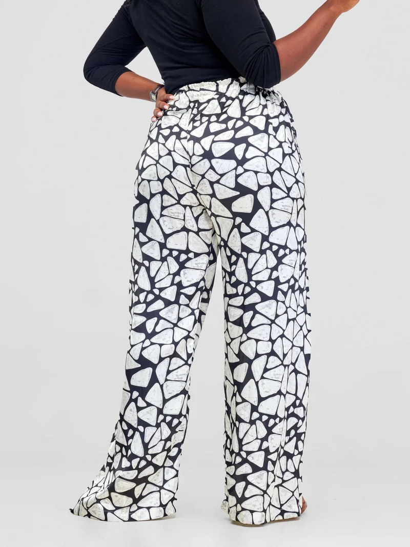 Silk Trousers - Black / White