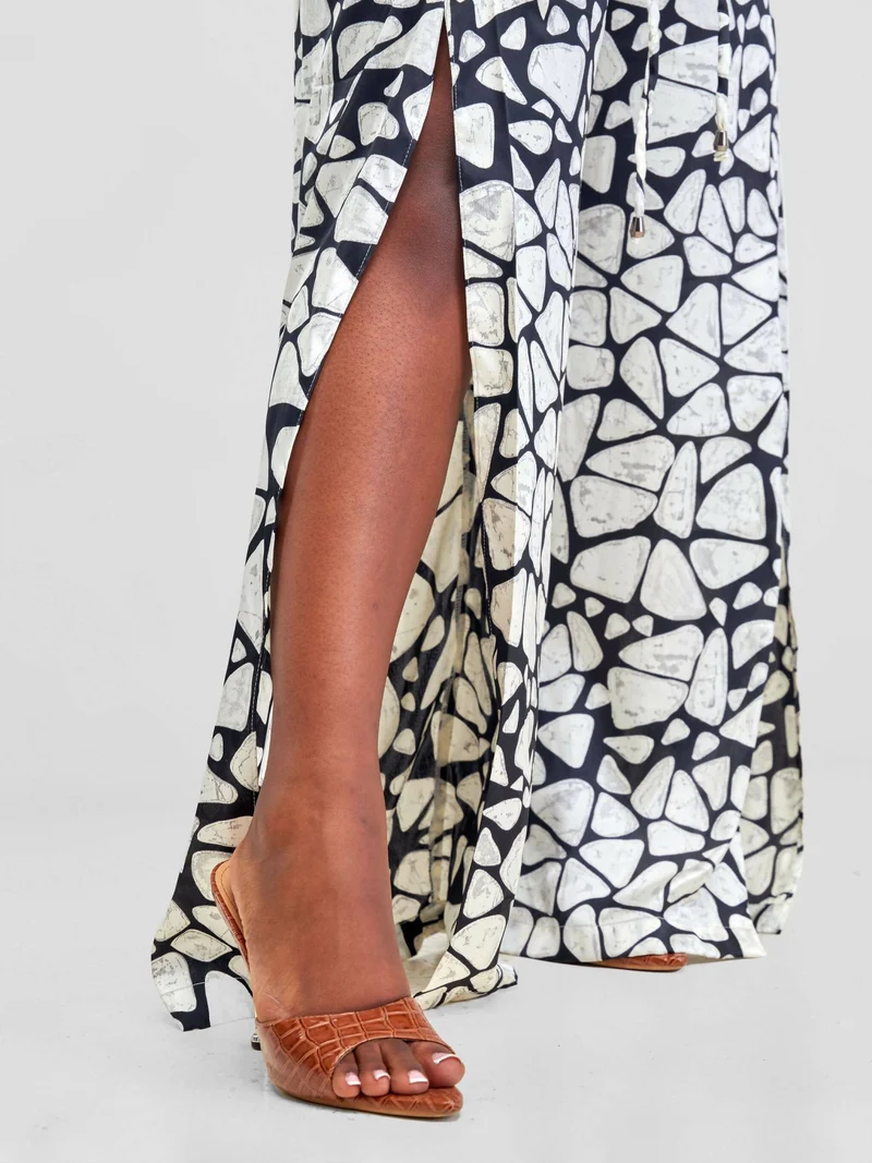 Silk Trousers - Black / White