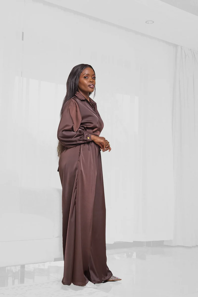 Noelle Wide Leg Jumpsuit - Chocolate Brown