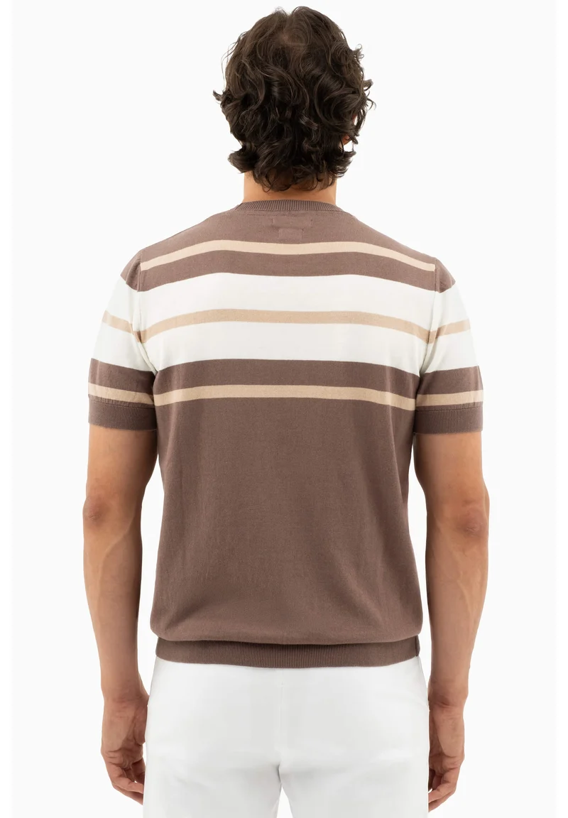 Feinstrick-T-Shirt aus Bio-Baumwolle mit Streifen