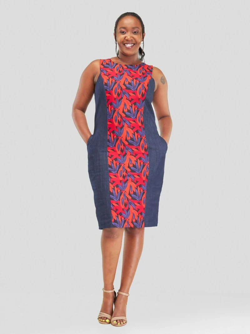 WSC Dewuor Jeans Dress - Crimson