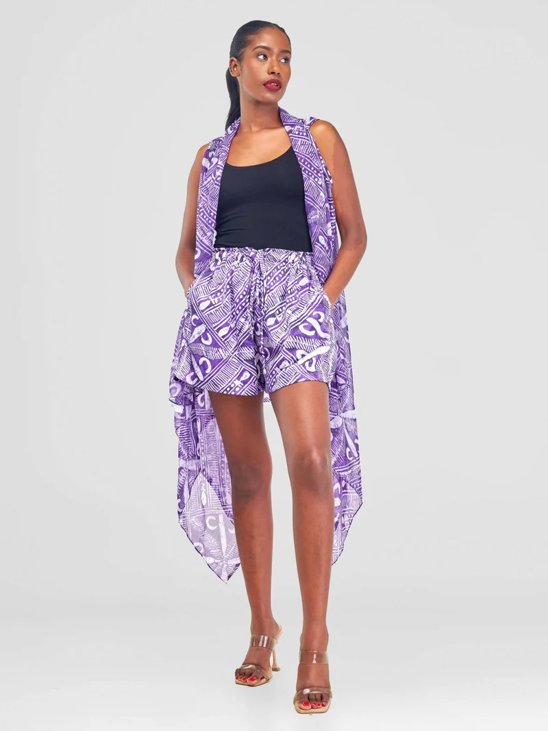 Zoe Qu'an Cut Out Shawl - Purple