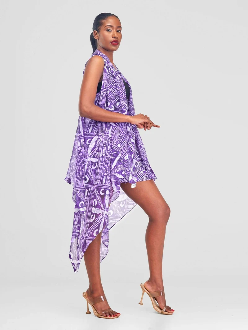 Zoe Qu'an Cut Out Shawl - Purple