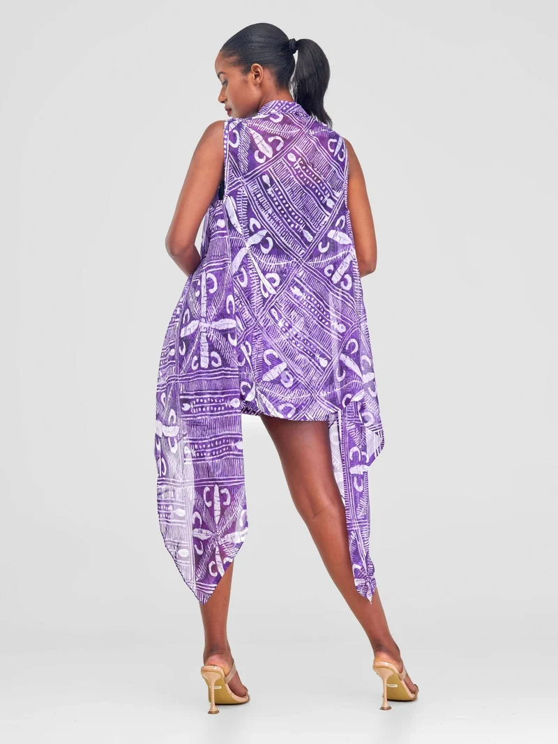 Zoe Qu'an Cut Out Shawl - Purple