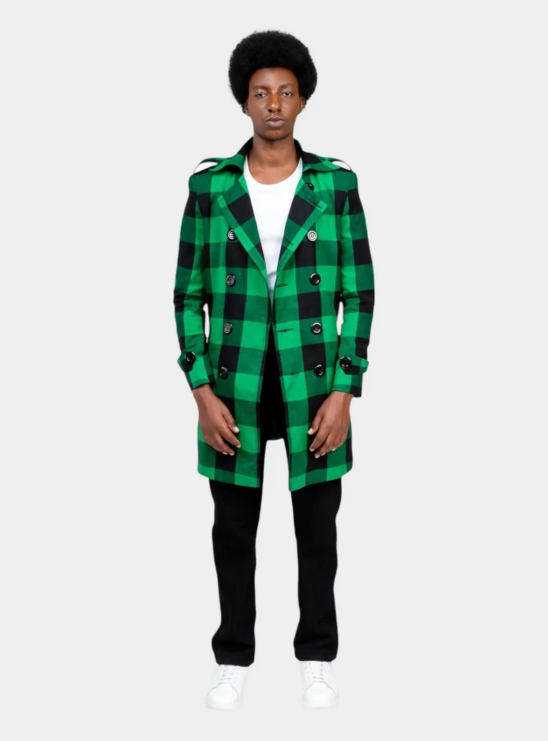 Rafiki Threads Kijani Trench Coat - Green