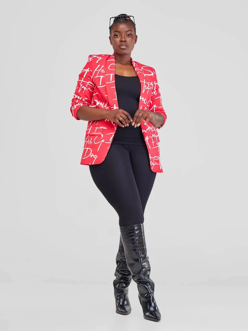 WSC Pambo Immaculate Chic Pole & Pole Long Blazer - Red