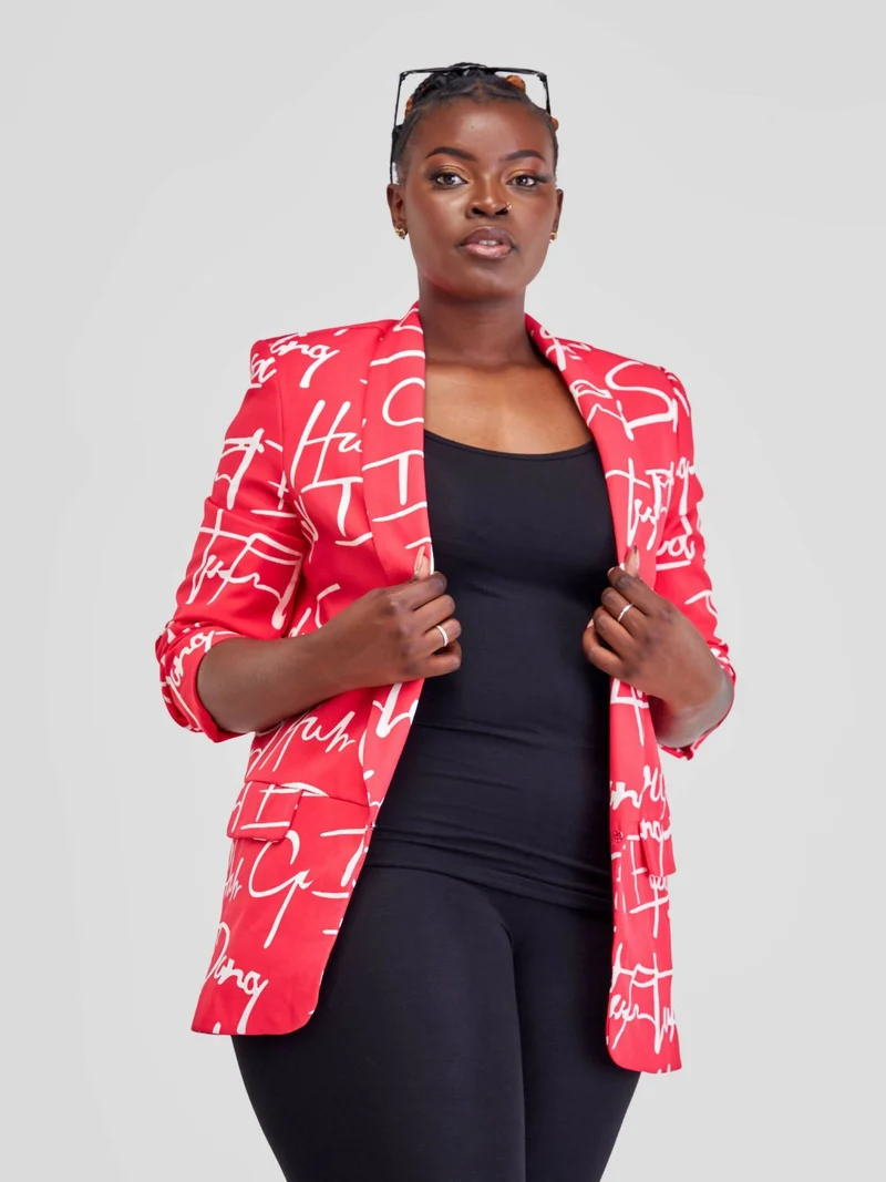 WSC Pambo Immaculate Chic Pole & Pole Long Blazer - Red
